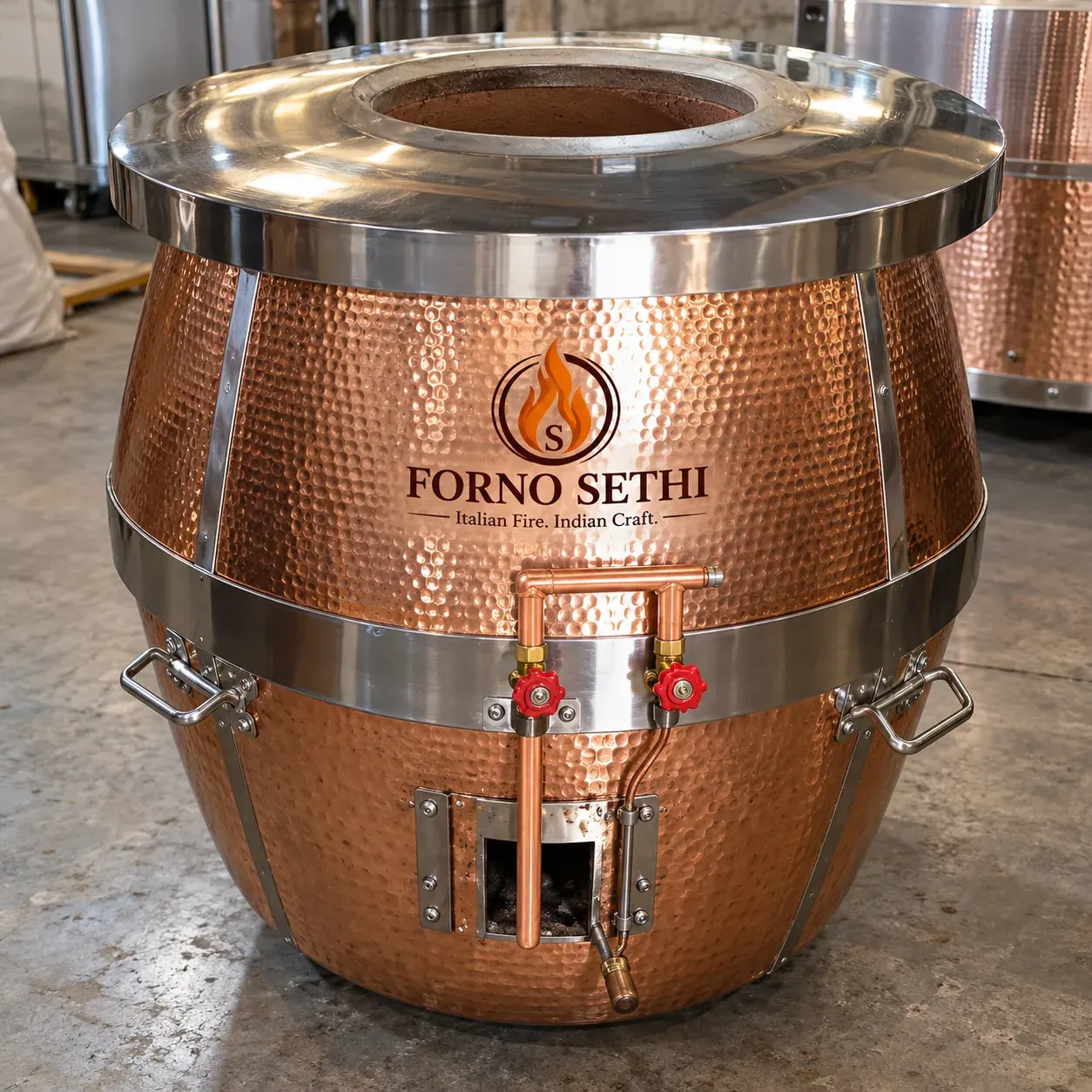 Forno Sethi copper live kitchen tandoor